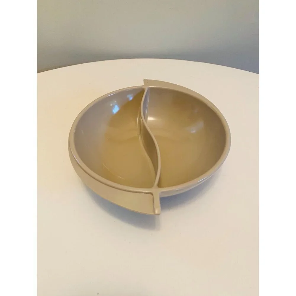 Vintage Boonton Gray Divided Serving Bowl, Melmac Vegetable Serving Bowl, Boonto